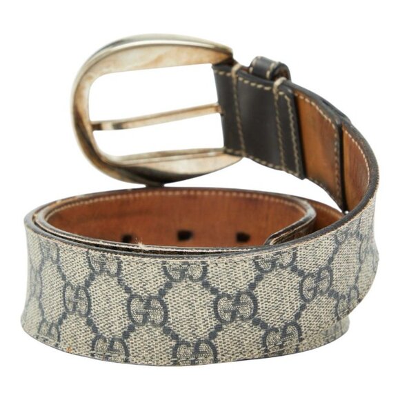 Gucci GG Supreme Belt 80 32 Beige Brown Leather main image 7
